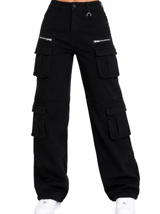 Fashion Nova Denim - Black Cargo Pants with Multi Pockets Size 2-4 (Tagged 3) Fashion Nova NWT